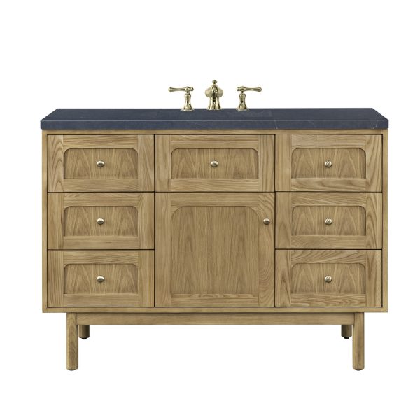 Laurent 48" Single Vanity In Light Natural Oak With Charcoal Soapstone Top