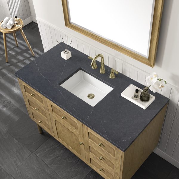 Laurent 48" Single Vanity In Light Natural Oak With Charcoal Soapstone Top
