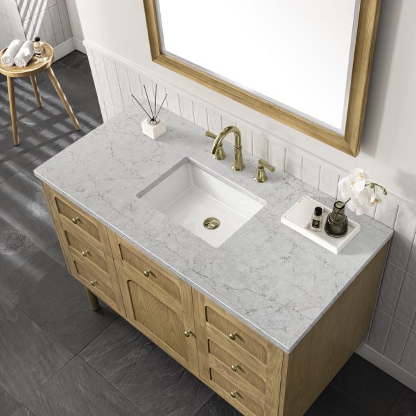 Laurent 48" Single Vanity In Light Natural Oak With Eternal Jasmine Pearl Top