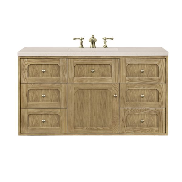 Laurent 48" Single Vanity In Light Natural Oak With Eternal Marfil Top