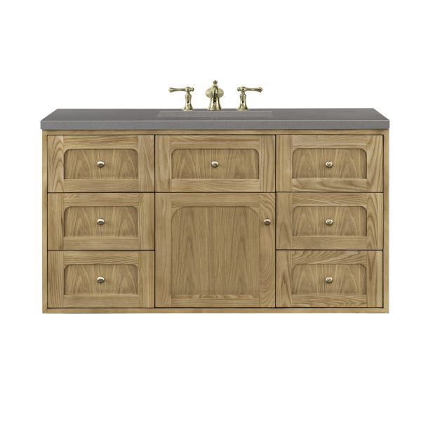 Laurent 48" Single Vanity In Light Natural Oak With Grey Expo Top