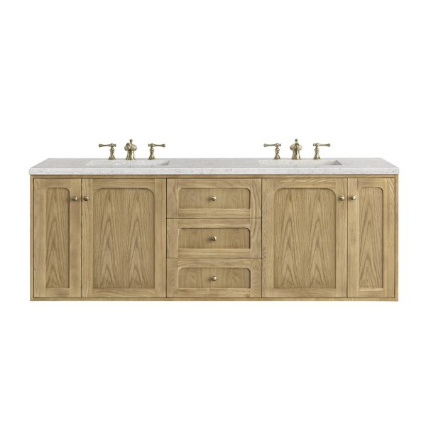 Laurent 72" Double Vanity In Light Natural Oak With Eternal Jasmine Pearl Top