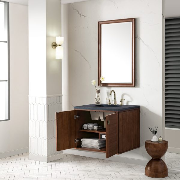 Amberly 30" Bathroom Vanity Cabinet In Mid-Century Walnut