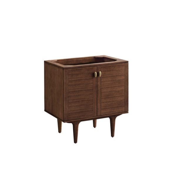 Amberly 30" Bathroom Vanity Cabinet In Mid-Century Walnut