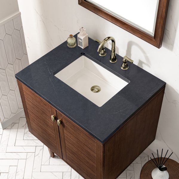 Amberly 30" Bathroom Vanity Cabinet In Mid-Century Walnut