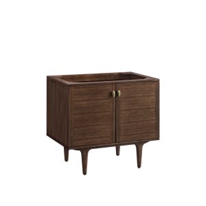 Amberly 36" Bathroom Vanity Cabinet In Mid-Century Walnut