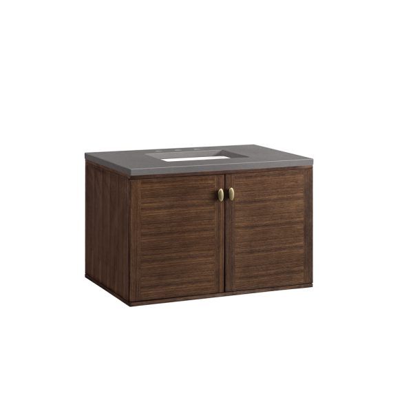 Amberly 36" Bathroom Vanity In Mid-Century Walnut With Gray Expo Top