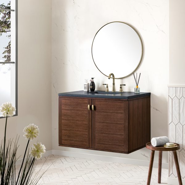 Amberly 36" Bathroom Vanity In Mid-Century Walnut With Charcoal Top