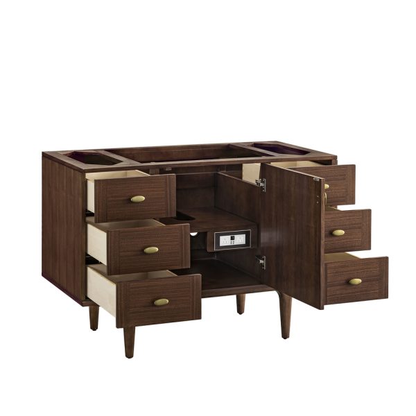 Amberly 48" Single Bathroom Vanity Cabinet In Mid-Century Walnut