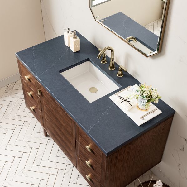 Amberly 48" Single Bathroom Vanity Cabinet In Mid-Century Walnut
