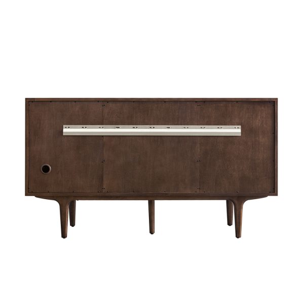 Amberly 60" Double Bathroom Vanity Cabinet In Mid-Century Walnut