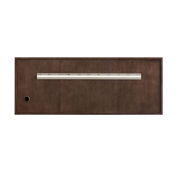 Amberly 60" Double Bathroom Vanity Cabinet In Mid-Century Walnut