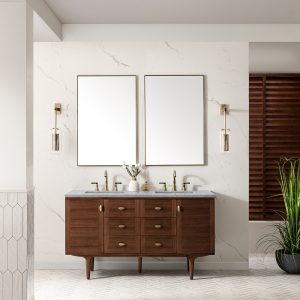 Amberly 48" Single Vanity In Mid-Century Walnut With Eternal Jasmine Pearl Top