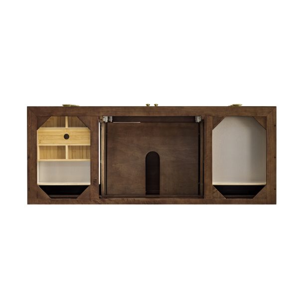 Amberly 60" Single Bathroom Vanity Cabinet In Mid-Century Walnut