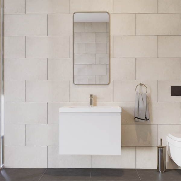 Prato 30" Wall Mount Bathroom Vanity In White