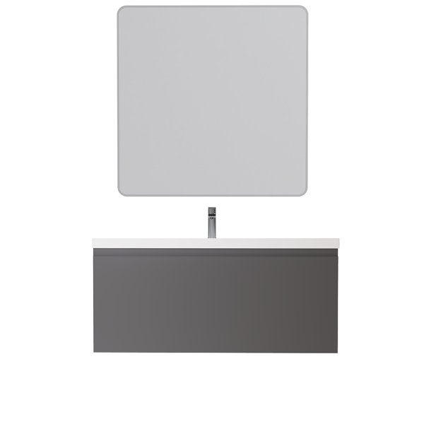 Prato 48" Wall Mount Bathroom Vanity In Gray