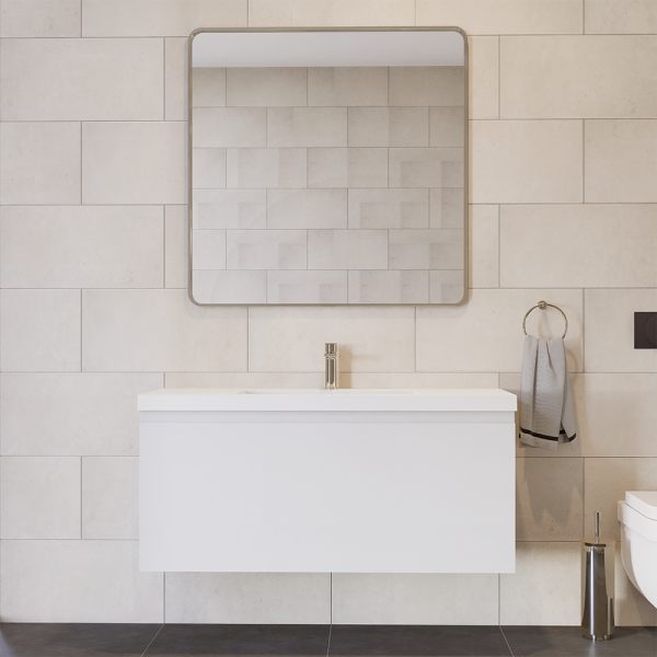 Prato 48" Wall Mount Bathroom Vanity In White