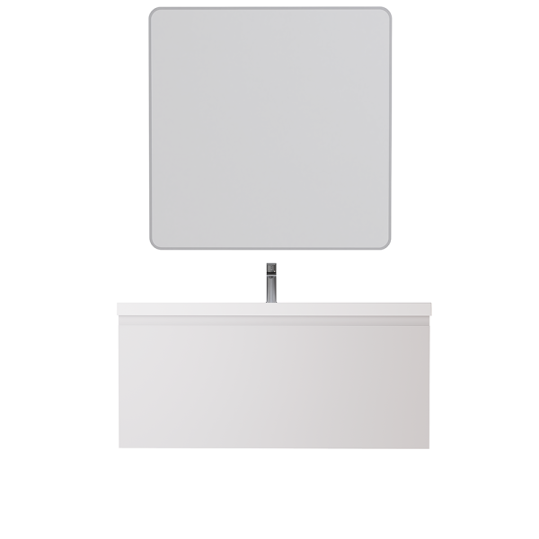 Prato 48" Wall Mount Bathroom Vanity In White