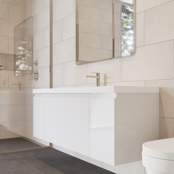 Prato 60" Single Wall Mount Bathroom Vanity In White