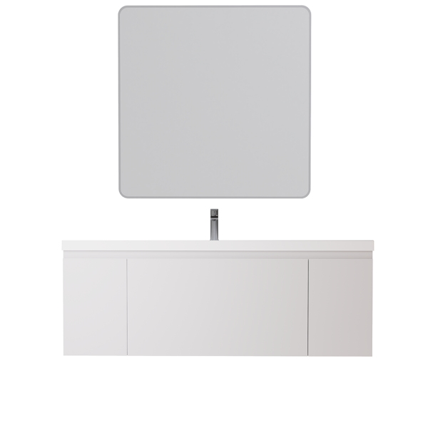 Prato 60" Single Wall Mount Bathroom Vanity In White