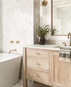 White and Wood Bathroom