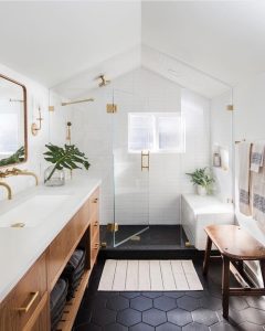 White and Wood Bathroom