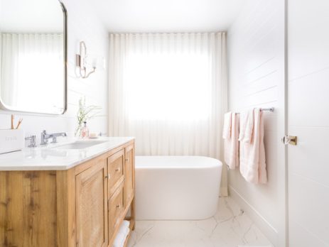 White and Wood Bathroom