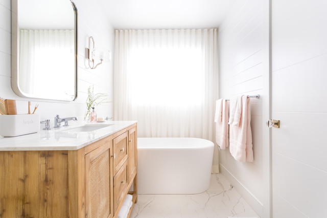 White and Wood Bathroom