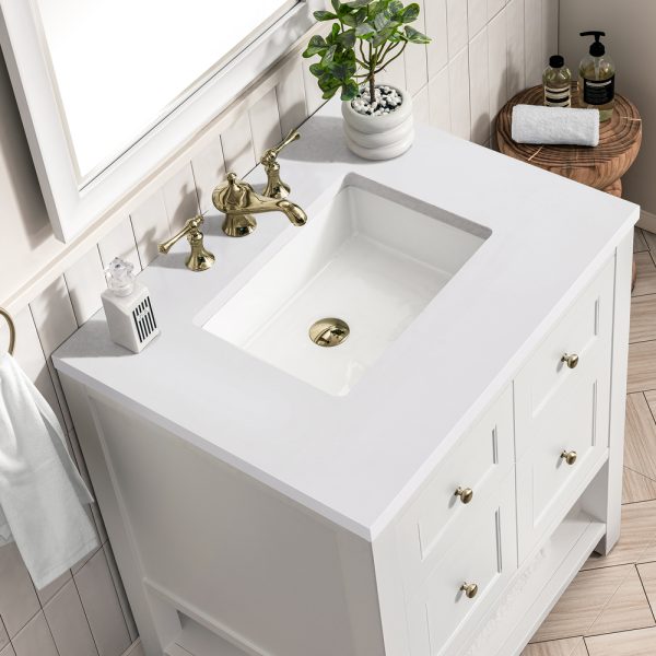 Breckenridge 30" Bathroom Vanity In Bright White With White Zeus Top