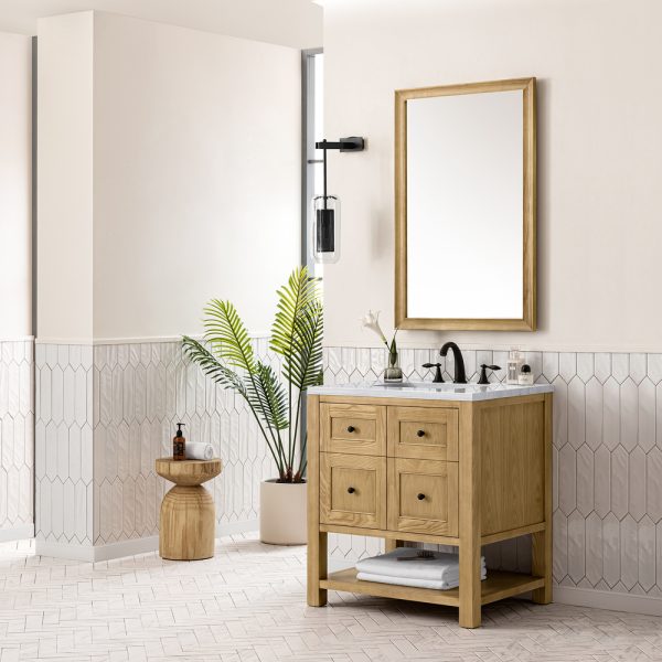 Breckenridge 30" Bathroom Vanity In Natural Light Oak With Arctic Fall Top