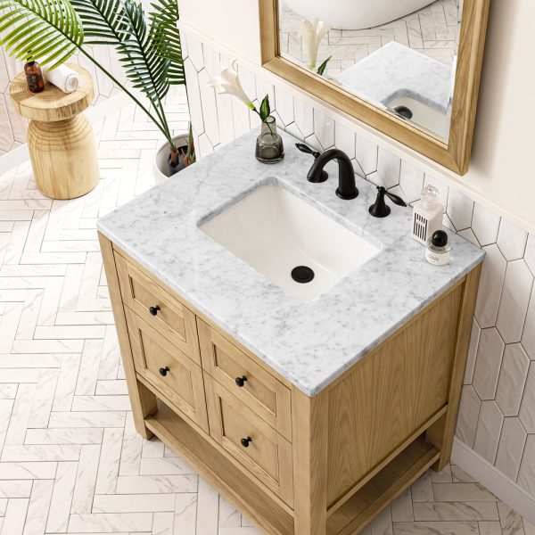 Breckenridge 30" Bathroom Vanity In Natural Light Oak With Arctic Fall Top