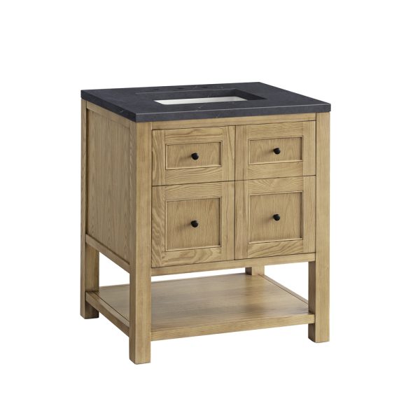 Breckenridge 30" Bathroom Vanity In Natural Light Oak With Charcoal Soapstone Top