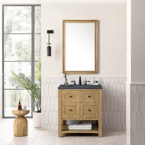 Breckenridge 30" Bathroom Vanity In Natural Light Oak With Charcoal Soapstone Top