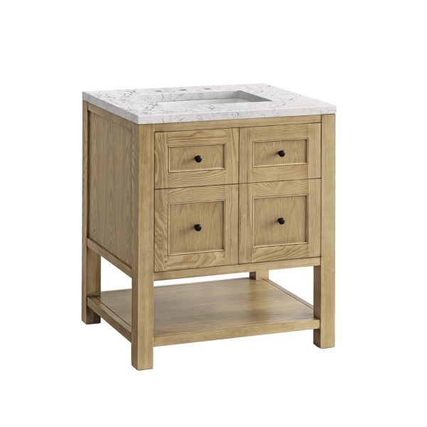 Breckenridge 30" Bathroom Vanity In Natural Light Oak With Eternal Jasmine Pearl Top