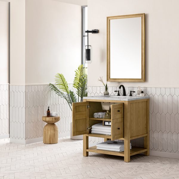 Breckenridge 30" Bathroom Vanity In Natural Light Oak With Eternal Jasmine Pearl Top