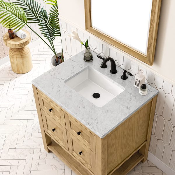 Breckenridge 30" Bathroom Vanity In Natural Light Oak With Eternal Jasmine Pearl Top