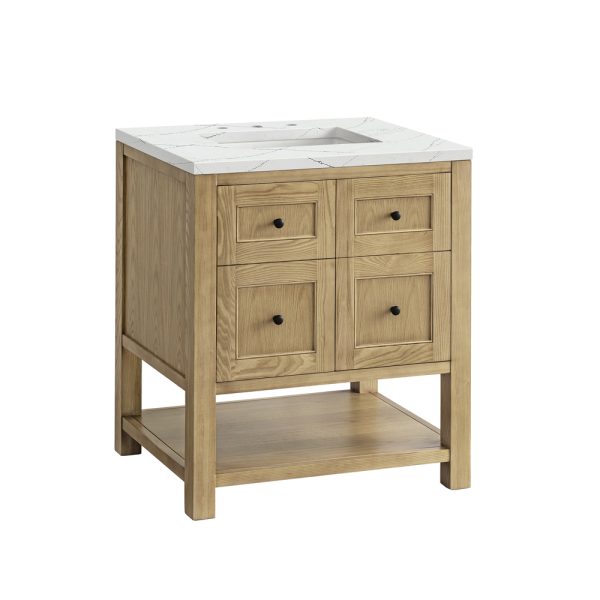 Breckenridge 30" Bathroom Vanity In Natural Light Oak With Ethereal Noctis Top