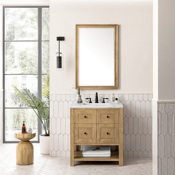 Breckenridge 30" Bathroom Vanity In Natural Light Oak With Ethereal Noctis Top
