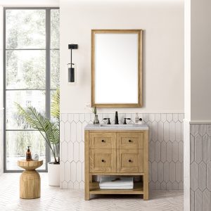 Breckenridge 30" Bathroom Vanity In Natural Light Oak With Eternal Serena Top