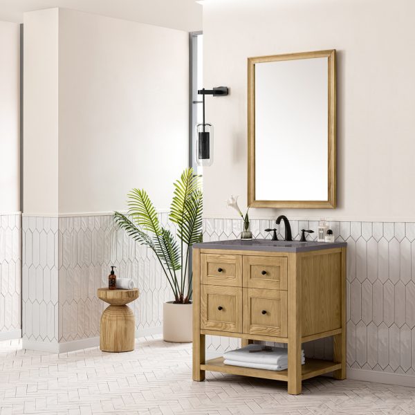 Breckenridge 30" Bathroom Vanity In Natural Light Oak With Grey Expo Top