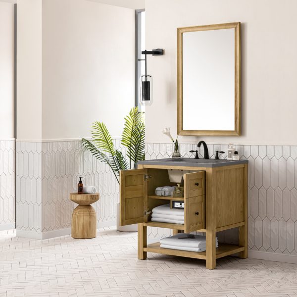 Breckenridge 30" Bathroom Vanity In Natural Light Oak With Grey Expo Top
