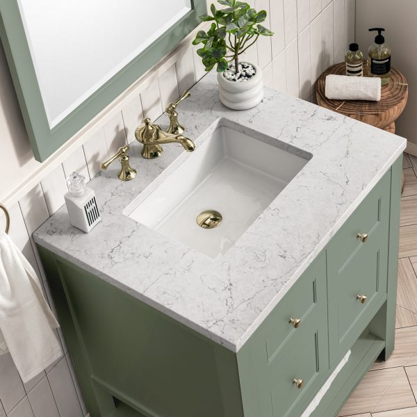 Breckenridge 30" Bathroom Vanity In Smokey Celadon With Arctic Fall Top