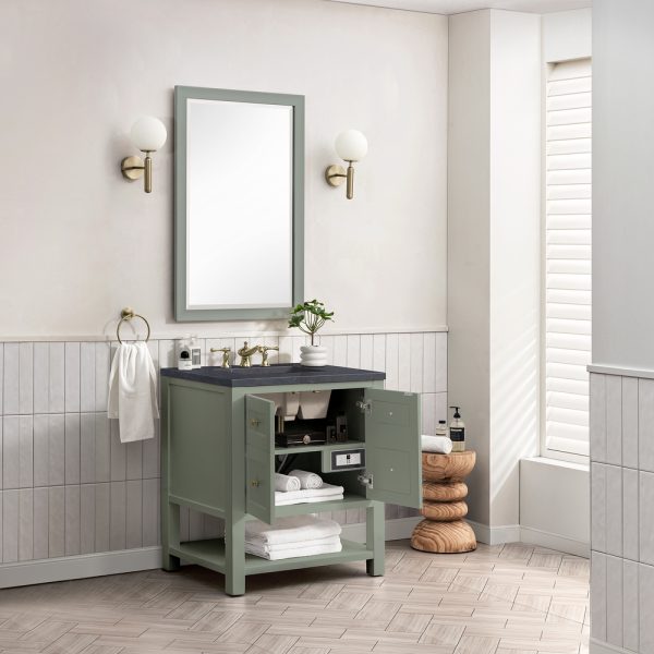 Breckenridge 30" Bathroom Vanity In Smokey Celadon With Charcoal Soapstone Top
