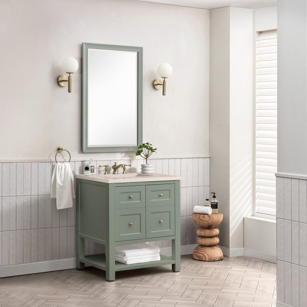 Breckenridge 30" Bathroom Vanity In Smokey Celadon With Eternal Marfil Top