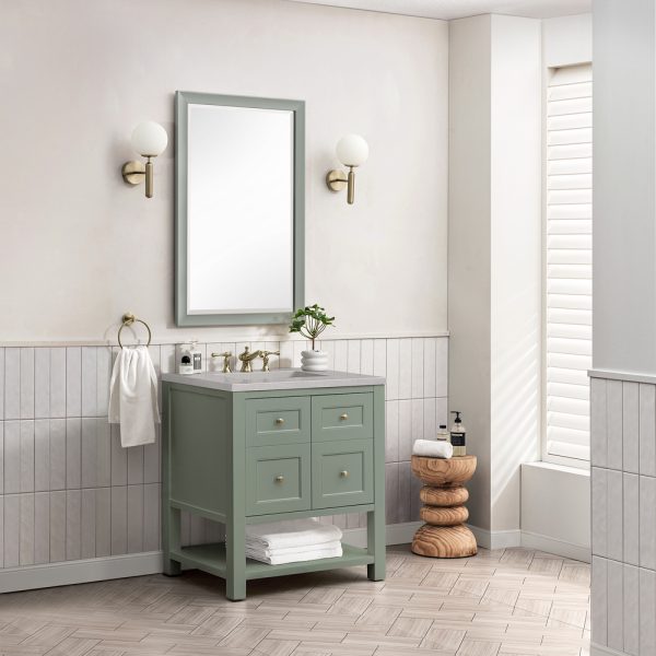 Breckenridge 30" Bathroom Vanity In Smokey Celadon With Eternal Serena Top