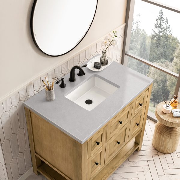 Breckenridge 36" Bathroom Vanity In Bright White With Eternal Serena Top