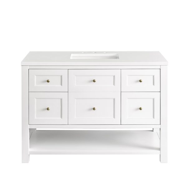 Breckenridge 48" Bathroom Vanity In Bright White With White Zeus Top