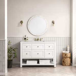 Breckenridge 48" Bathroom Vanity In Bright White With White Zeus Top