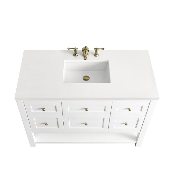 Breckenridge 48" Bathroom Vanity In Bright White With White Zeus Top