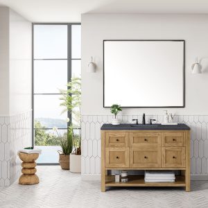 Breckenridge 48" Bathroom Vanity In Natural Light Oak With Charcoal Soapstone Top